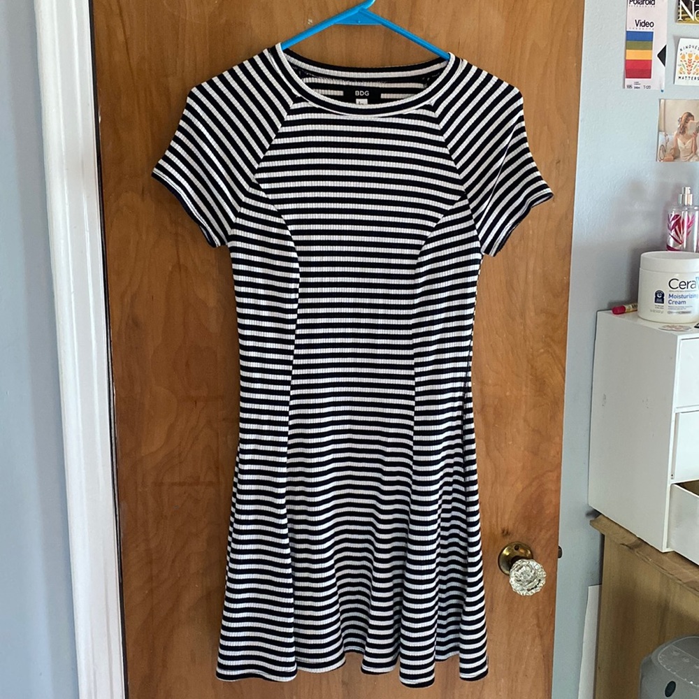 BDG Black and White Striped Dress